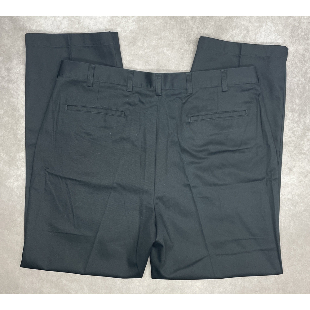 Jos A Bank Executive Collection Men 38Wx30L Black Cotton Dress Pants Flat Front - Picture 4 of 5